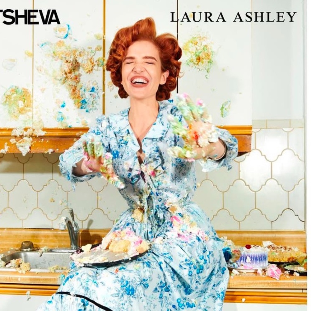 NWT Batsheva Laura Ashley Nia blouse blue bramble 12